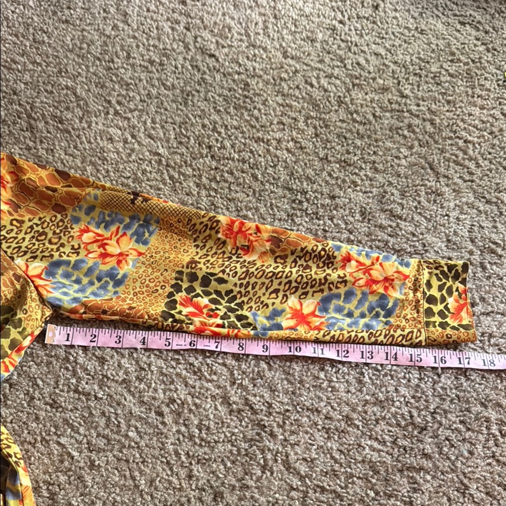 Impressions Floral Patchwork Button-Up Blouse - Picture 9 of 10